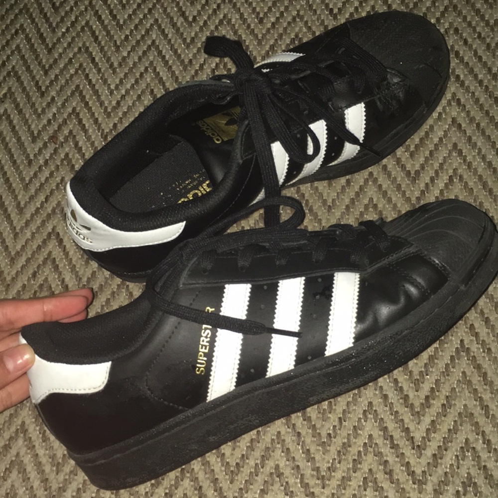 Black Adidas Superstars